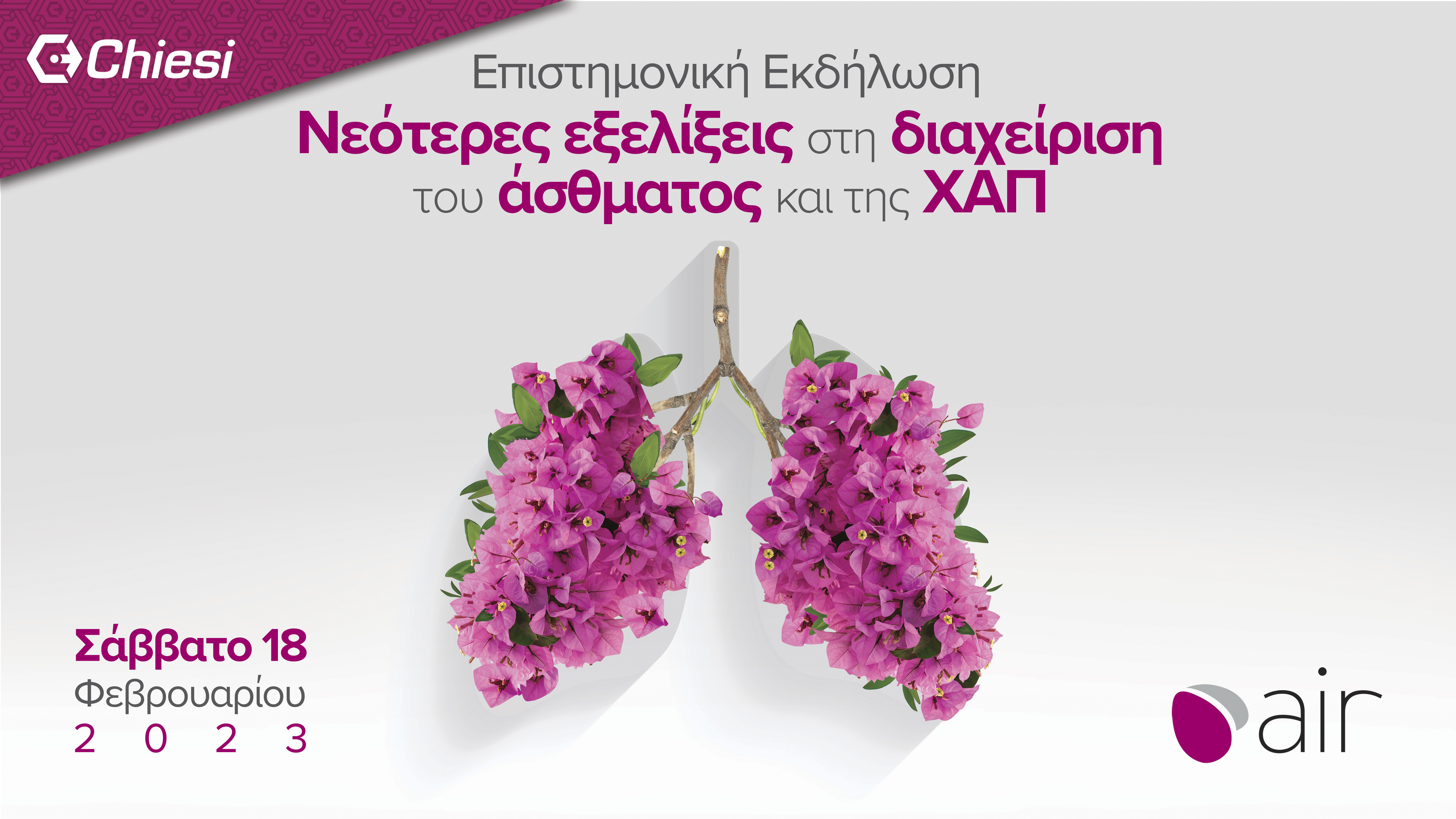 Επιστημονική Εκδήλωση - Νεότερες εξελίξεις στην διαχείριση του άσθματος και της ΧΑΠ